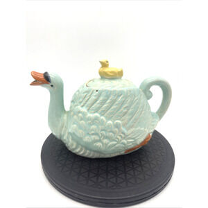 Vintage Circa Swan and Duckling Teapot Handpainted Marked Japan